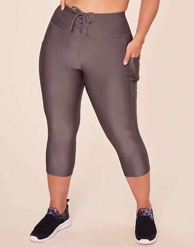 Remy Rib Lace-Up Crop Plus