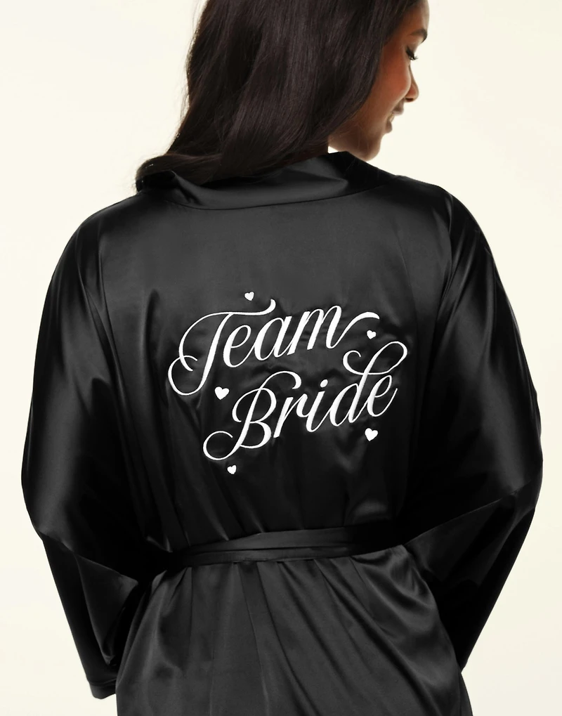 Team Bride Satin Robe Plus