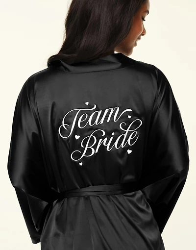 Team Bride Satin Robe Plus