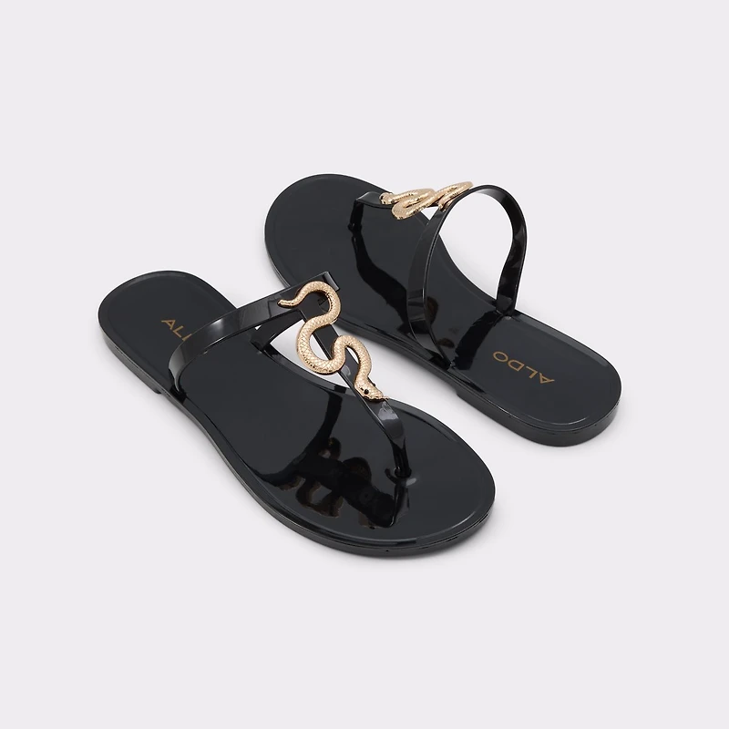 Apanie Black/Gold Multi Women's Jelly Sandals & Flip Flops | ALDO Canada