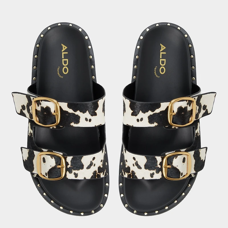 Kravis Blanc/Noir Femmes Sandales a assise plantaire | ALDO Canada
