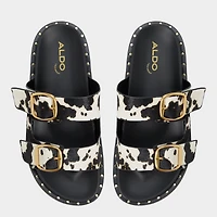 Kravis Blanc/Noir Femmes Sandales a assise plantaire | ALDO Canada