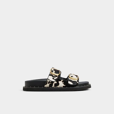 Kravis Blanc/Noir Femmes Sandales a assise plantaire | ALDO Canada