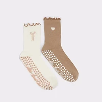 Pilatesock Dark Beige Women's Socks | ALDO Canada