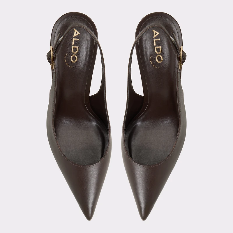 Stessysling Dark Brown Leather Smooth Women's Slingbacks | ALDO US