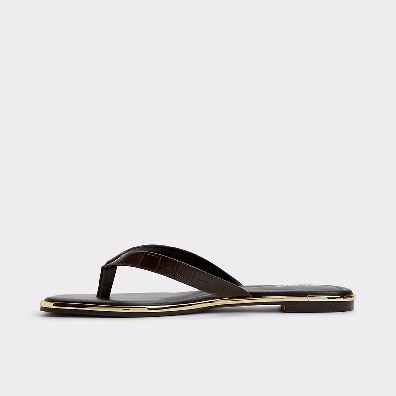 Theao Dark Brown Women's Thong Sandals | ALDO US