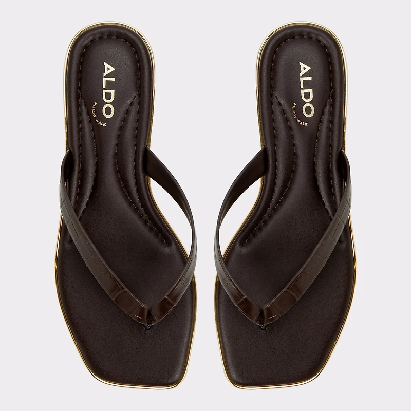 Theao Dark Brown Women's Thong Sandals | ALDO US