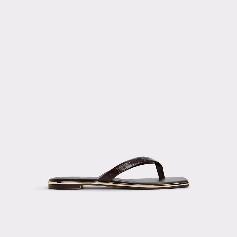 Theao Dark Brown Women's Thong Sandals | ALDO US