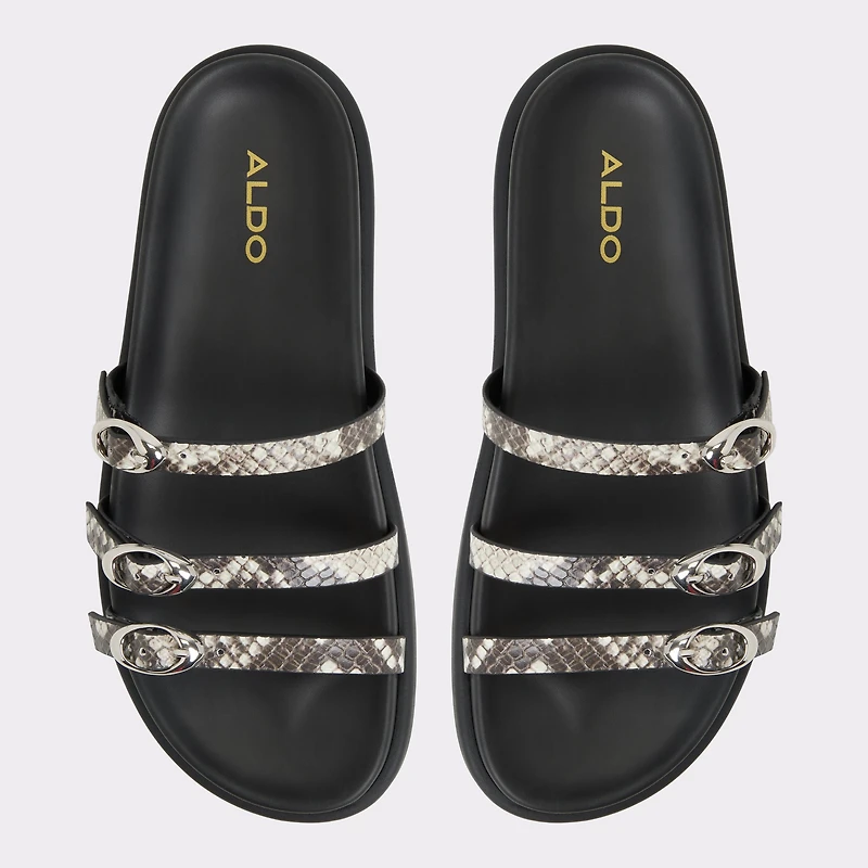 Zephyra White/Black Women's Footbed sandals | ALDO US