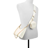 Adreddia White Synthetic Smooth Women's Crossbody