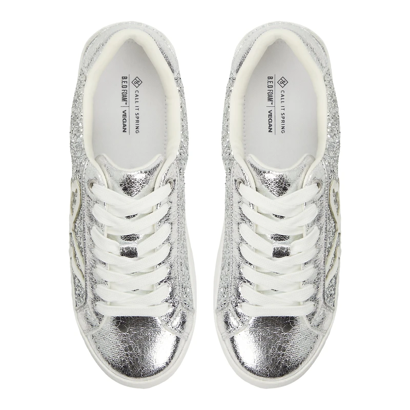 Annik Silver Women's Lace Up Sneakers