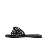 Apricot Débordement Noir Femmes Claquettes | Boutique Spring Canada