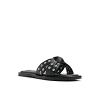 Apricot Débordement Noir Femmes Claquettes | Boutique Spring Canada