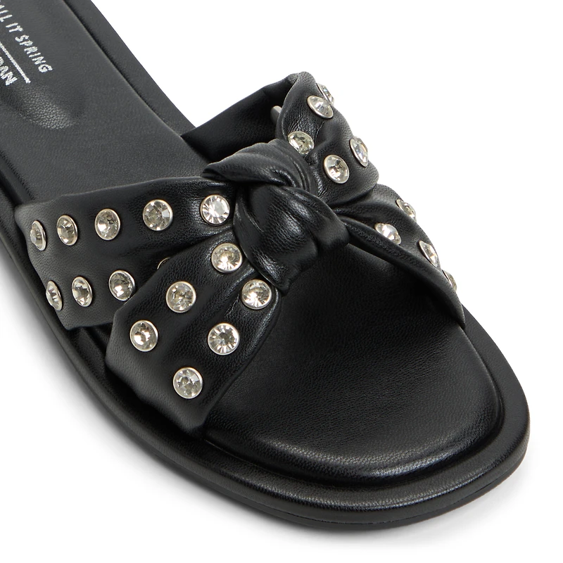 Apricot Débordement Noir Femmes Claquettes | Boutique Spring Canada