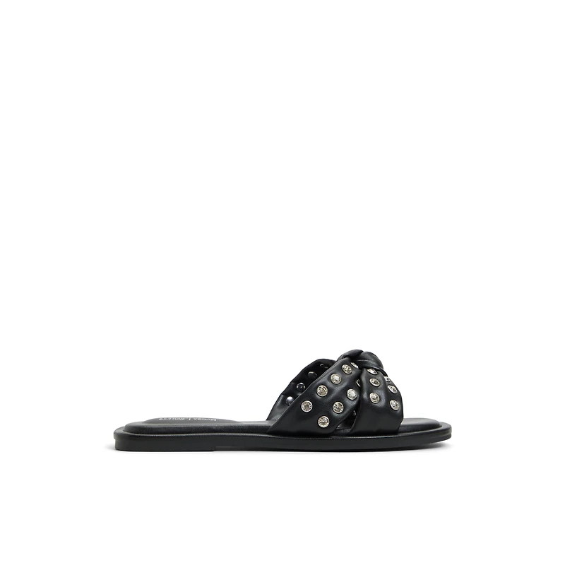 Apricot Débordement Noir Femmes Claquettes | Boutique Spring Canada