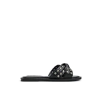 Apricot Débordement Noir Femmes Claquettes | Boutique Spring Canada