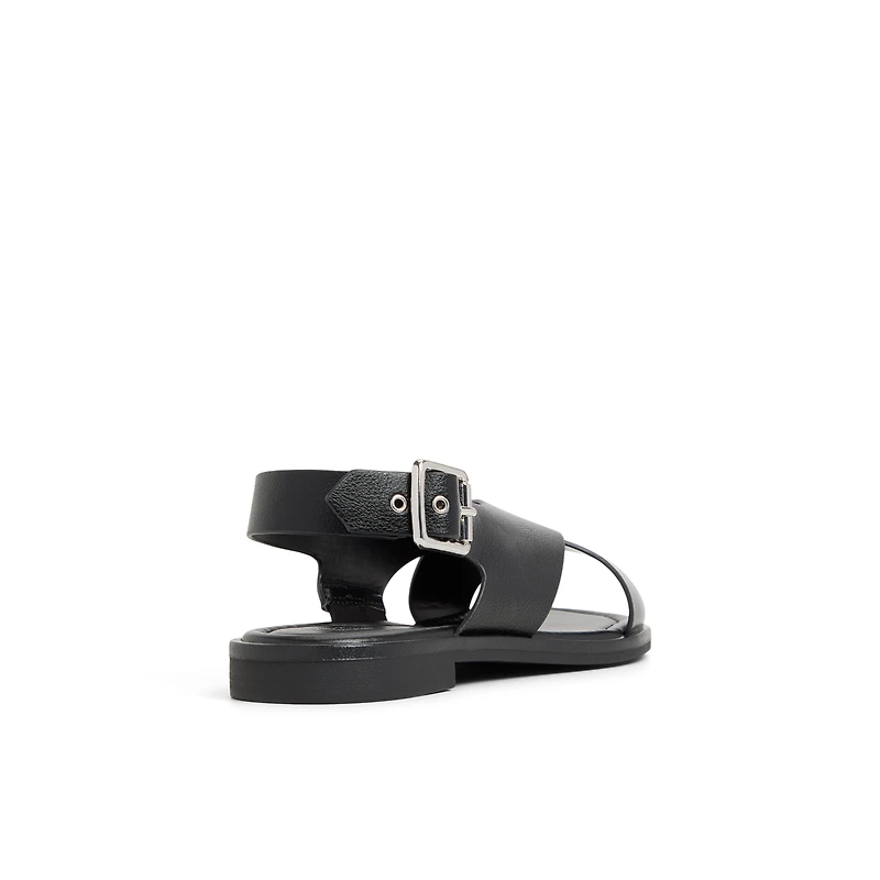 Avaline Black Women's Flat Sandals