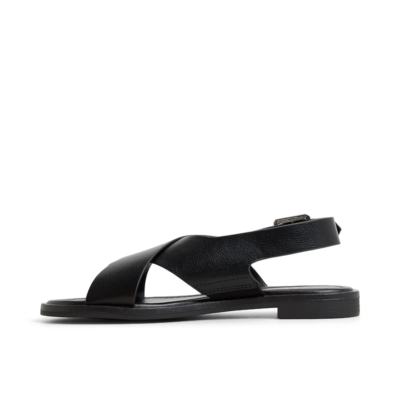 Avaline Black Women's Flat Sandals