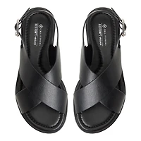 Avaline Black Women's Flat Sandals