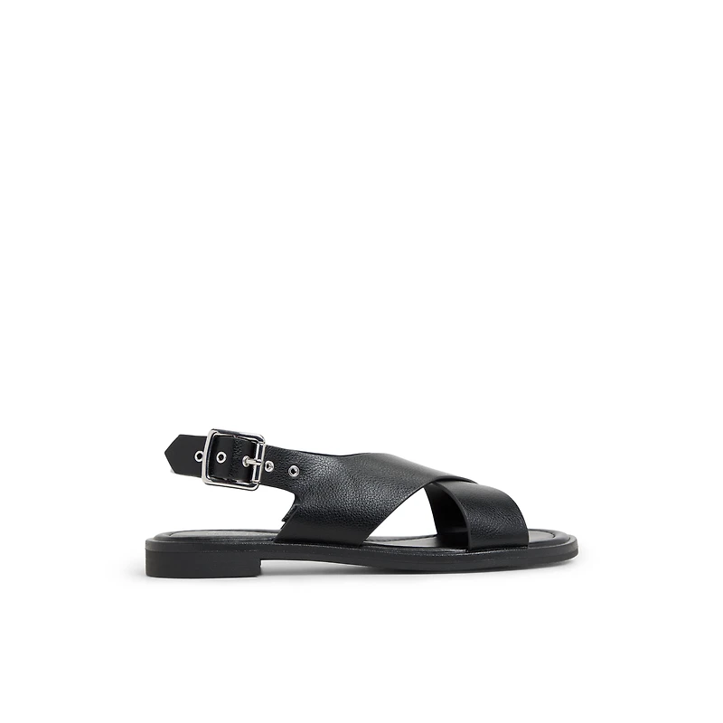 Avaline Noir Femmes Sandales à talons plats | Boutique Spring Canada