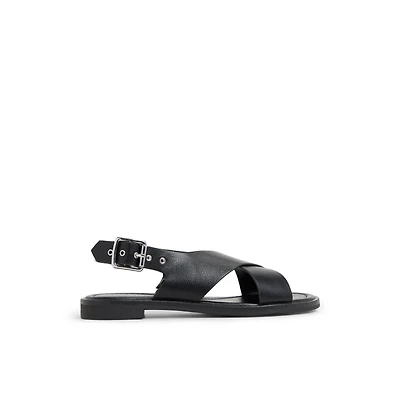 Avaline Noir Femmes Sandales à talons plats | Boutique Spring Canada