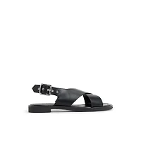 Avaline Noir Femmes Sandales à talons plats | Boutique Spring Canada