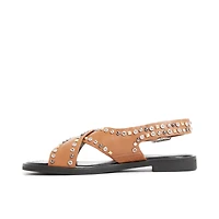 Avaline Cognac Women's Flat Sandals