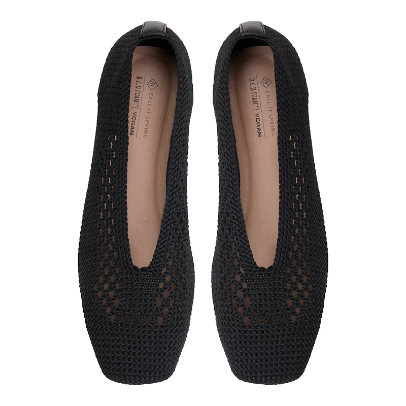Chantillie Open Black Women's Ballerinas