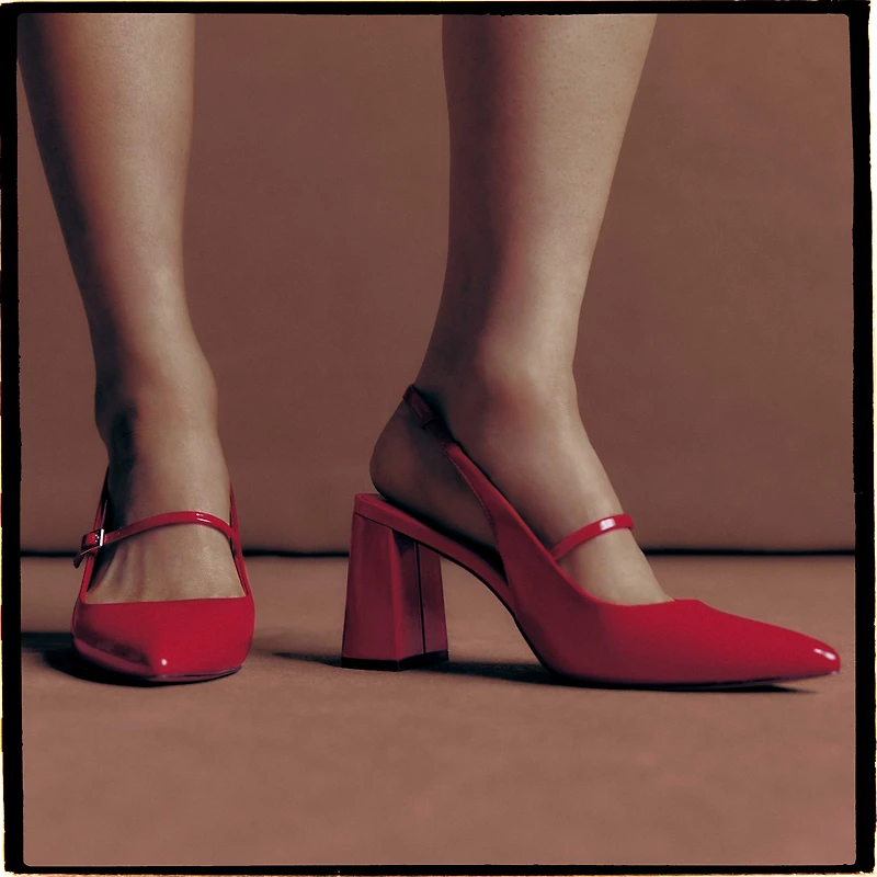 Coquettte Bright Red Women's Block Heels