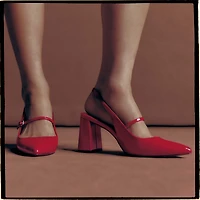 Coquettte Bright Red Women's Block Heels