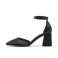 Daliaa Noir Toile Filet Femmes Talons chatons | Boutique Spring Canada