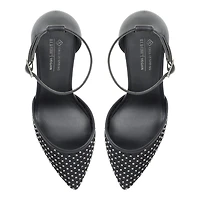 Daliaa Noir Toile Filet Femmes Talons chatons | Boutique Spring Canada