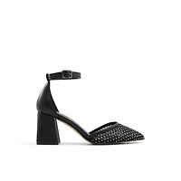 Daliaa Noir Toile Filet Femmes Talons chatons | Boutique Spring Canada