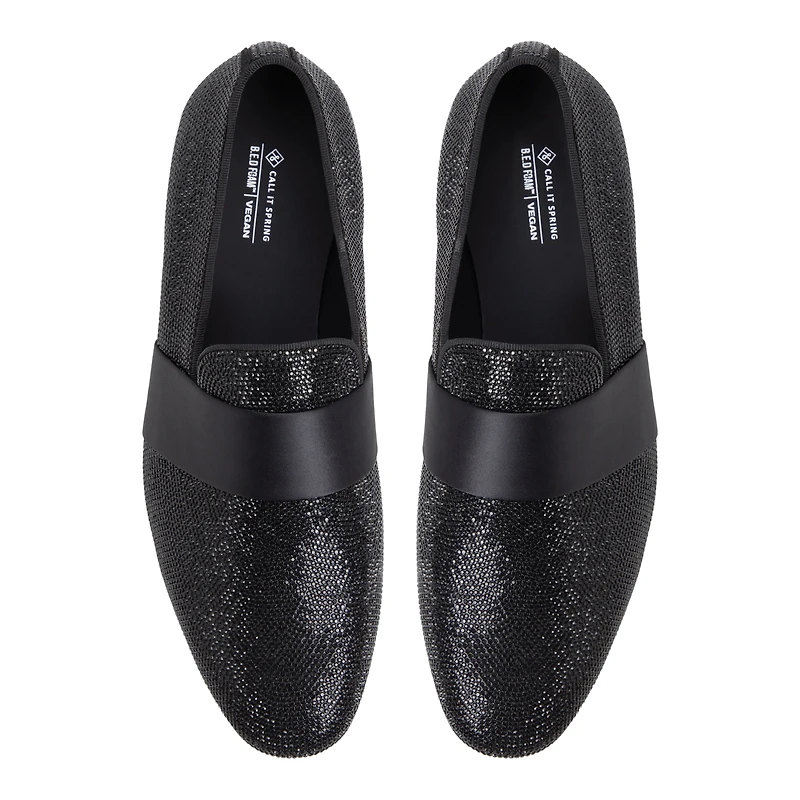 Dorion Black Synthetic Heavy Pebble Men's Loafers