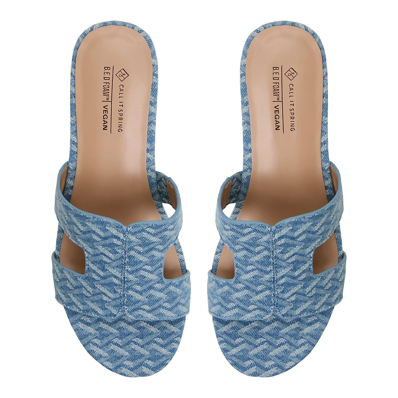 Halerria Open Blue Women's Mule Sandals