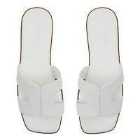 Haylee Blanc Femmes Claquettes | Boutique Spring Canada