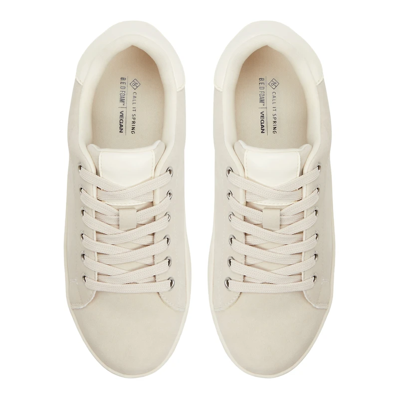Kalinaaa Light Grey Women's Lace Up Sneakers