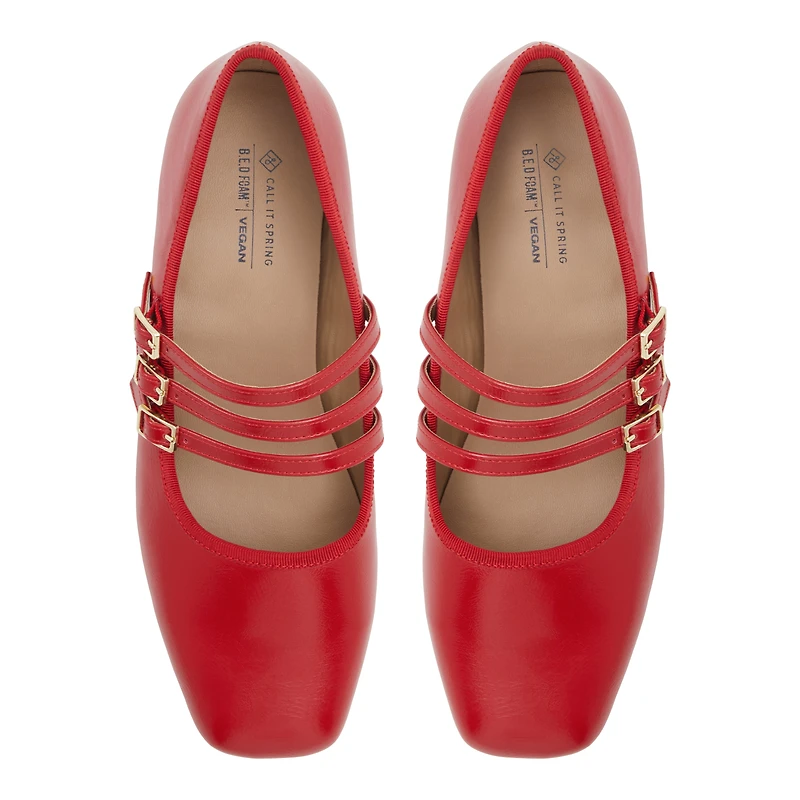 Kamelie Rouge Femmes Ballerines | Boutique Spring Canada