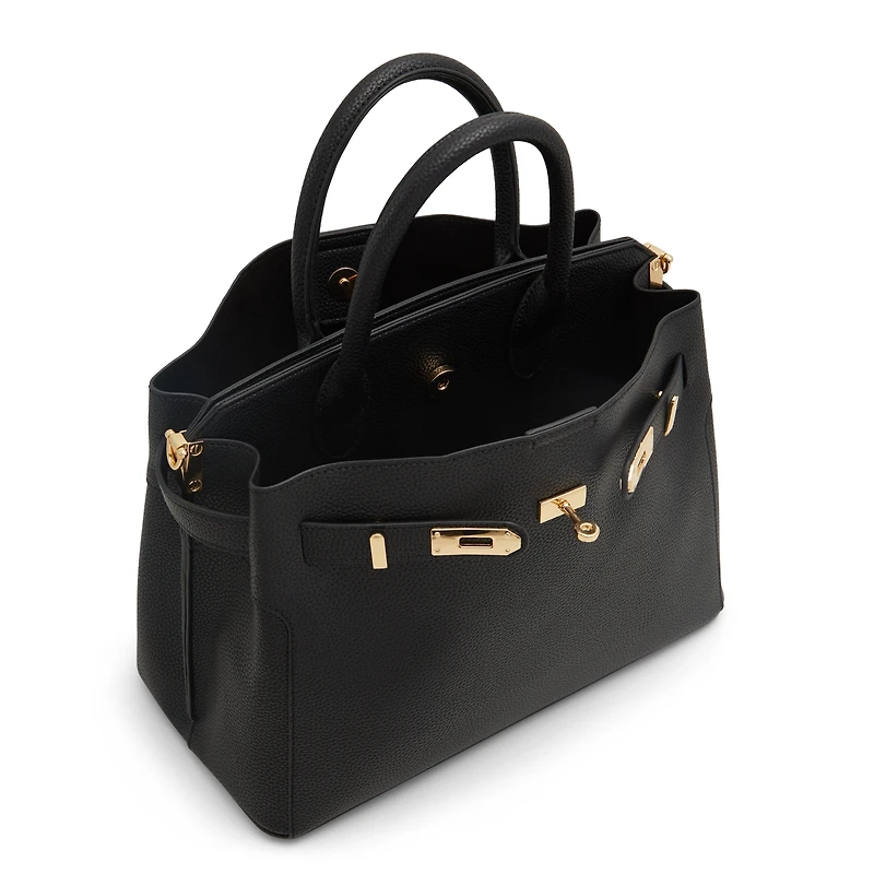 Lemercier Black Synthetic Grainy Women's Crossbody