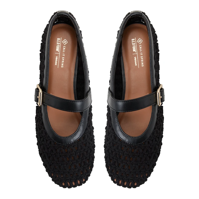 Maev Noir Ouvert Femmes Ballerines | Boutique Spring Canada