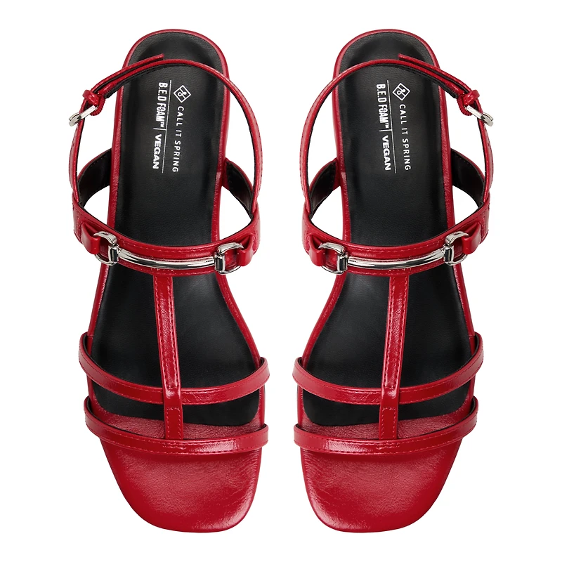 Mattea Red Women's Flat Sandals