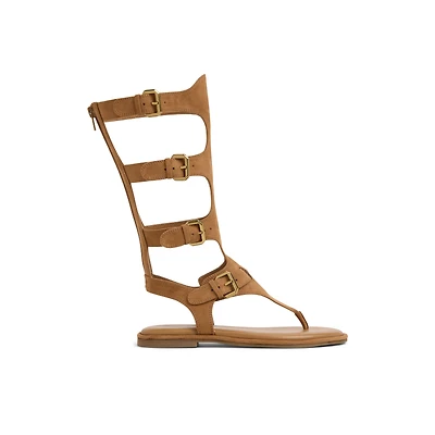 Mevia Dark Beige Women's Flat Sandals