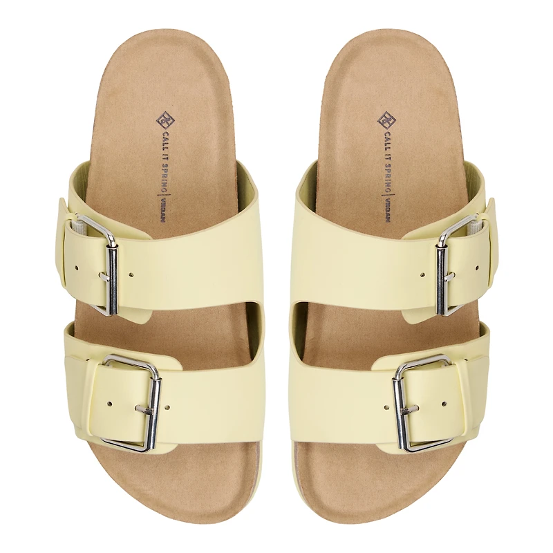 Nevaddaa Light Yellow Women's Slides