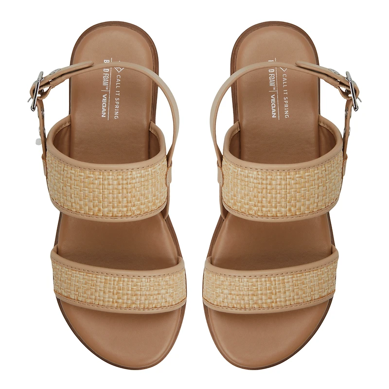 Nevra Natural Women's Flat Sandals
