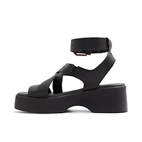 Raia Black Women's Flat Sandals