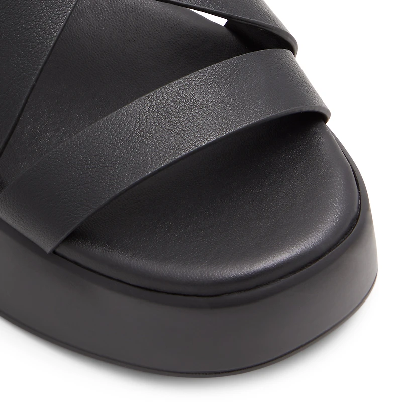 Raia Black Women's Flat Sandals