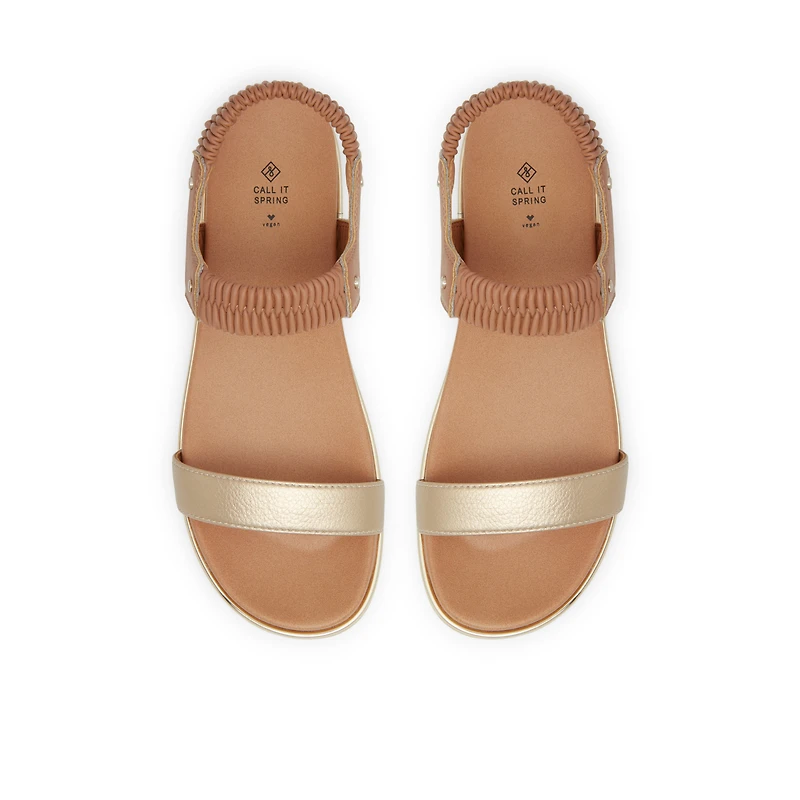 Rainia Gold Women's Flat Sandals