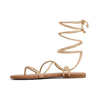 Romiie Gold Women's Flat Sandals