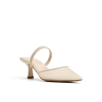 Zaydan Autre Beige Toile Filet pailleté Femmes Talons chatons | Boutique Spring Canada