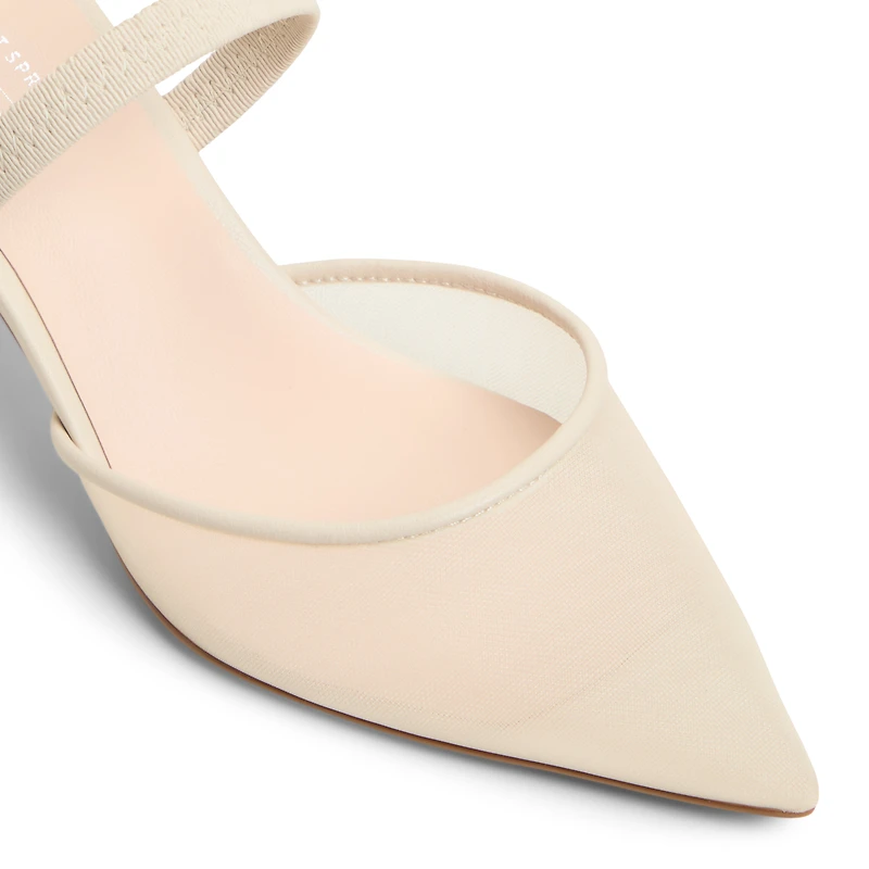 Zaydan Autre Beige Toile Filet pailleté Femmes Talons chatons | Boutique Spring Canada